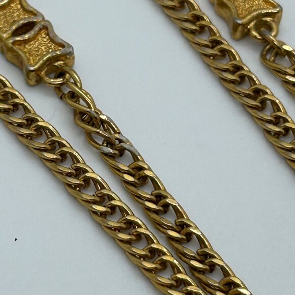 Monet Vintage Gold Tone Necklace With Textured  for Layering 54" Opera Length - Picture 5 of 14